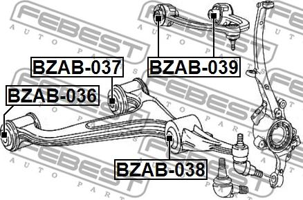 Febest BZAB-036 - Silent Block, Supporto Braccio Oscillante www.autoricambit.com