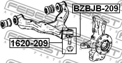 Febest BZBJB-209 - Kit riparazione, Giunto di supporto / guida www.autoricambit.com