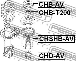 Febest CHB-T200 - Distanziale a tubo, Ammortizzatore www.autoricambit.com