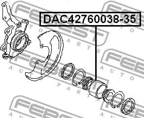 Febest DAC42760038-35 - Cuscinetto ruota www.autoricambit.com