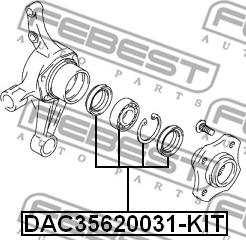 Febest DAC35620031-KIT - Kit cuscinetto ruota www.autoricambit.com