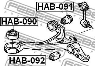 Febest HAB-092 - Silent Block, Supporto Braccio Oscillante www.autoricambit.com