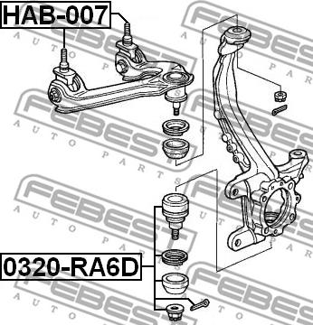 Febest HAB-007 - Silent Block, Supporto Braccio Oscillante www.autoricambit.com