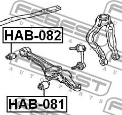 Febest HAB-081 - Silent Block, Supporto Braccio Oscillante www.autoricambit.com