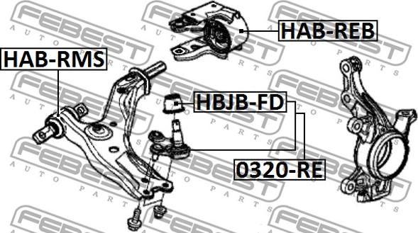 Febest HAB-RMS - Silent Block, Supporto Braccio Oscillante www.autoricambit.com