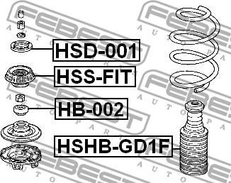 Febest HSD-001 - Supporto ammortizzatore a molla www.autoricambit.com