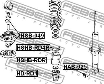 Febest HSB-049 - Distanziale a tubo, Ammortizzatore www.autoricambit.com