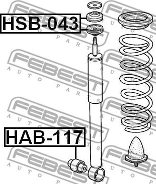 Febest HSB-043 - Distanziale a tubo, Ammortizzatore www.autoricambit.com