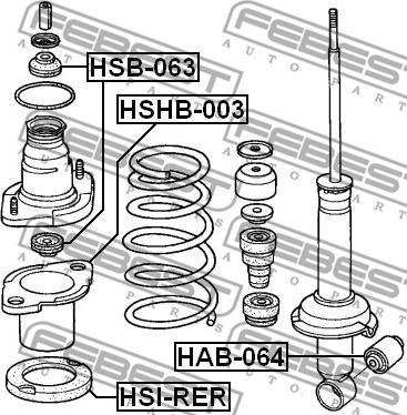 Febest HSB-063 - Distanziale a tubo, Ammortizzatore www.autoricambit.com