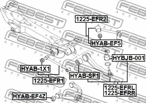 Febest HYAB-1X1 - Silent Block, Supporto Braccio Oscillante www.autoricambit.com