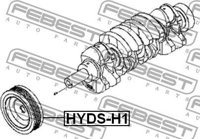 Febest HYDS-H1 - Puleggia cinghia, Albero a gomiti www.autoricambit.com