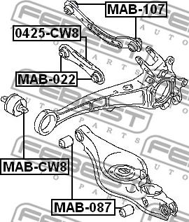 Febest MAB-022 - Silent Block, Supporto Braccio Oscillante www.autoricambit.com