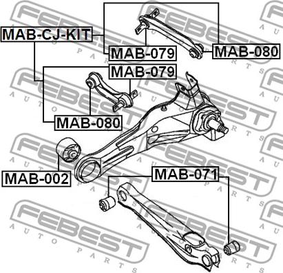 Febest MAB-079 - Silent Block, Supporto Braccio Oscillante www.autoricambit.com