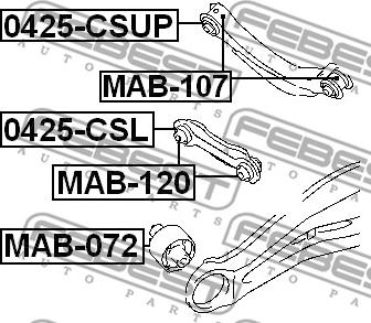 Febest MAB-120 - Silent Block, Supporto Braccio Oscillante www.autoricambit.com