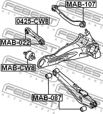 Febest MAB-CW8 - Silent Block, Supporto Braccio Oscillante www.autoricambit.com