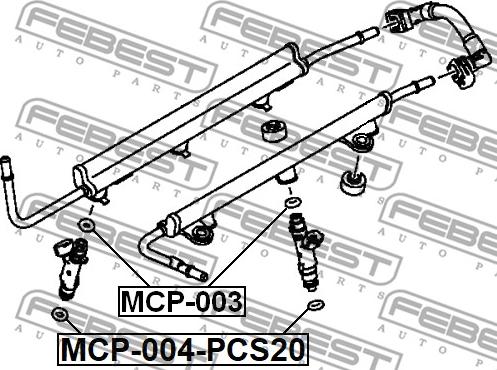 Febest MCP-004-PCS20 - Anello tenuta, Iniettore www.autoricambit.com