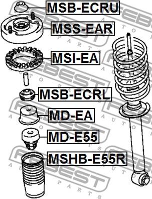 Febest MD-E55 - Tampone paracolpo, Sospensione www.autoricambit.com