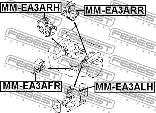 Febest MM-EA3AFR - Sospensione, Motore www.autoricambit.com