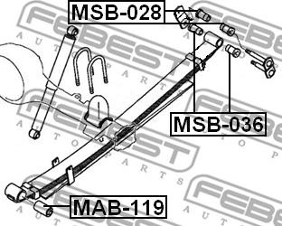 Febest MSB-036 - Bronzina cuscinetto, Molla a balestra www.autoricambit.com