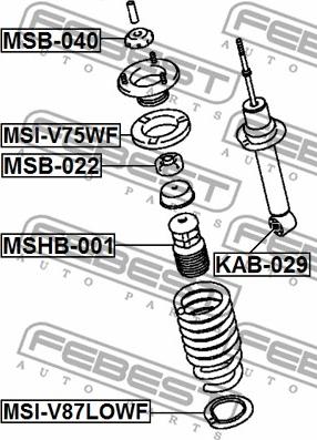 Febest MSB-040 - Distanziale a tubo, Ammortizzatore www.autoricambit.com