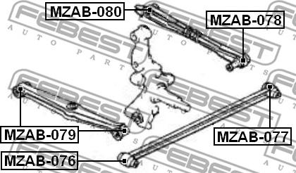 Febest MZAB-080 - Silent Block, Supporto Braccio Oscillante www.autoricambit.com