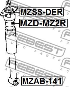 Febest MZAB-141 - Boccola, Ammortizzatore www.autoricambit.com