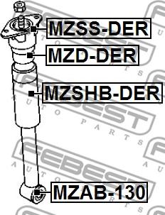 Febest MZAB-130 - Boccola, Ammortizzatore www.autoricambit.com