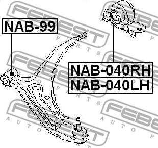 Febest NAB-040RH - Silent Block, Supporto Braccio Oscillante www.autoricambit.com