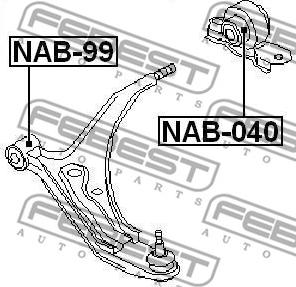 Febest NAB-040 - Silent Block, Supporto Braccio Oscillante www.autoricambit.com