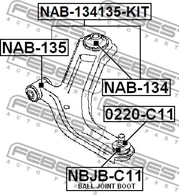 Febest NAB-134 - Silent Block, Supporto Braccio Oscillante www.autoricambit.com