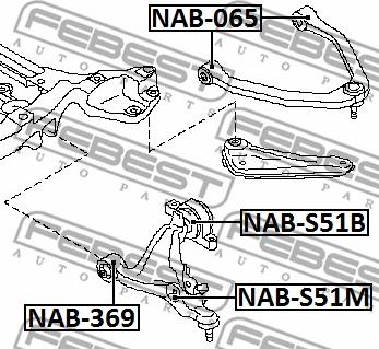 Febest NAB-369 - Silent Block, Supporto Braccio Oscillante www.autoricambit.com