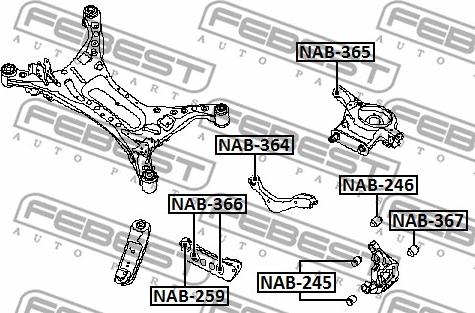 Febest NAB-366 - Silent Block, Supporto Braccio Oscillante www.autoricambit.com