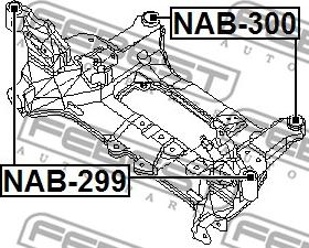 Febest NAB-300 - Supporto, Corpo assiale www.autoricambit.com