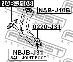 Febest NAB-J10B - Silent Block, Supporto Braccio Oscillante www.autoricambit.com