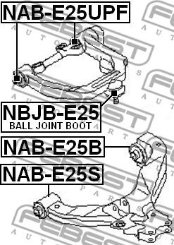 Febest NBJB-E25 - Kit riparazione, Giunto di supporto / guida www.autoricambit.com