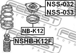 Febest NSS-033 - Supporto ammortizzatore a molla www.autoricambit.com