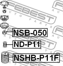 Febest NSB-050 - Distanziale a tubo, Ammortizzatore www.autoricambit.com