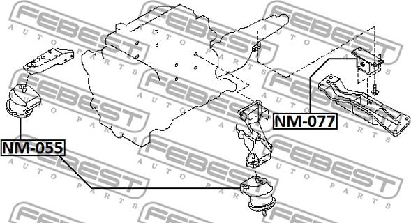 Febest NM-055 - Sospensione, Motore www.autoricambit.com