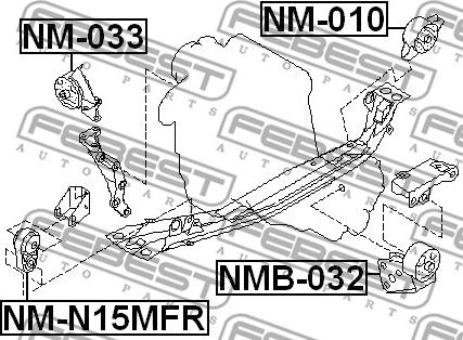 Febest NM-033 - Sospensione, Motore www.autoricambit.com