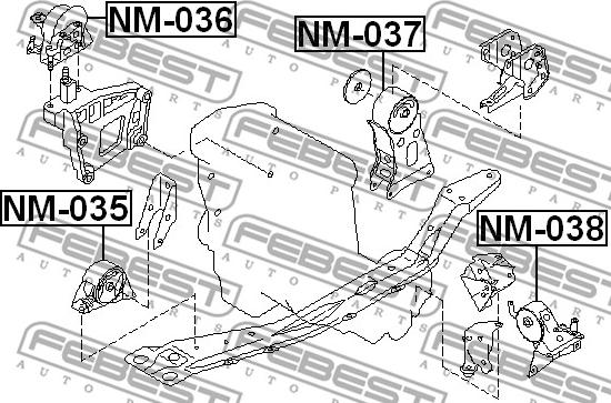 Febest NM-035 - Sospensione, Motore www.autoricambit.com