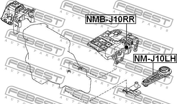 Febest NMB-J10RR - Supporto, Cambio automatico www.autoricambit.com