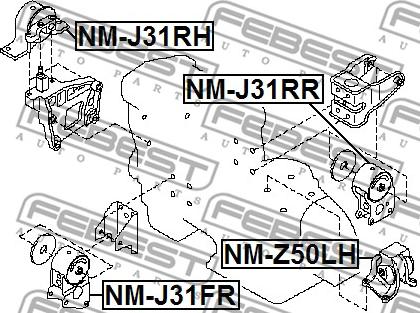 Febest NM-J31RR - Sospensione, Motore www.autoricambit.com