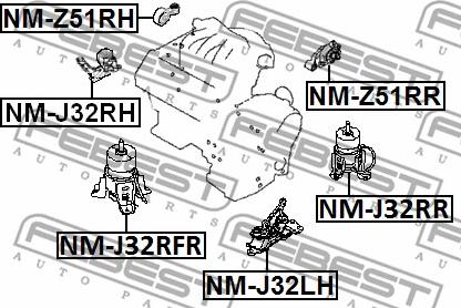 Febest NM-J32RFR - Sospensione, Motore www.autoricambit.com