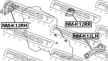 Febest NM-K12LH - Sospensione, Motore www.autoricambit.com