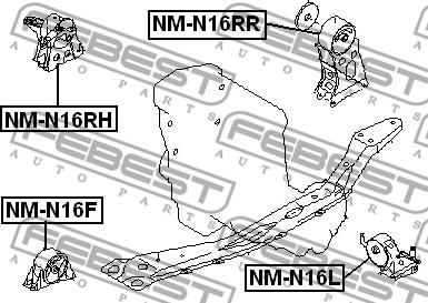 Febest NM-N16RR - Sospensione, Motore www.autoricambit.com