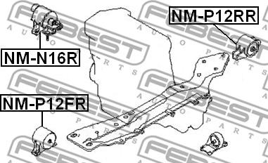 Febest NM-P12RR - Sospensione, Motore www.autoricambit.com