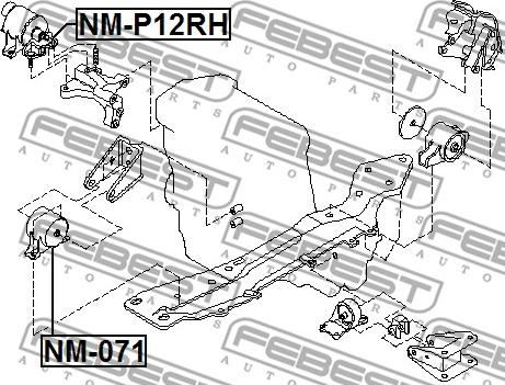 Febest NM-P12RH - Sospensione, Motore www.autoricambit.com