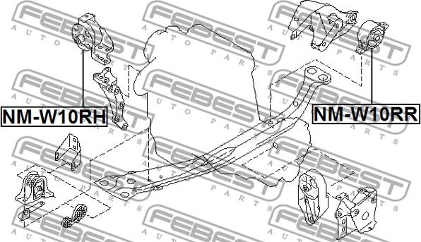 Febest NM-W10RR - Sospensione, Motore www.autoricambit.com