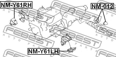 Febest NM-Y61LH - Sospensione, Motore www.autoricambit.com