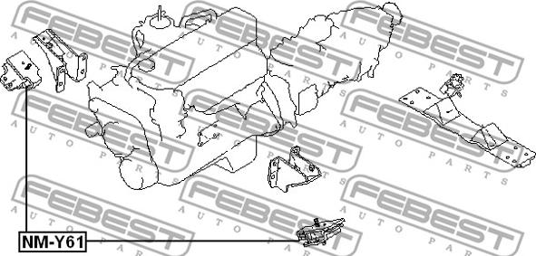 Febest NM-Y61 - Sospensione, Motore www.autoricambit.com